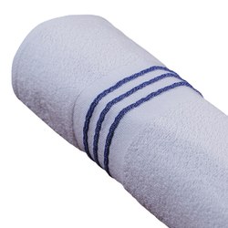 Splash Trio Pool Towels, 24" x 50", White/Blue Toruga Stripes, Pack Of 36 Towels