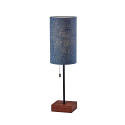 Adesso® Trudy Table Lamp, 26-3/4"H, Walnut/Blue