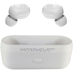 Morpheus 360 Spire True Wireless Earbuds - Bluetooth In-Ear Headphones with Microphone - TW1500W - HiFi Stereo - 20 Hour Playtime - Binaural - In-ear Wireless Headphones - Magnetic Charging Case - USB Charging - White