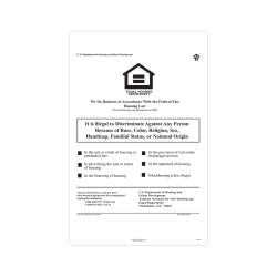 ComplyRight™ Federal Specialty Posters, Federal Fair Housing, English, 11" x 17"
