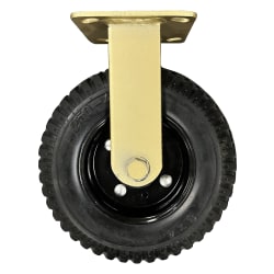 CSL Pneumatic Casters, Rigid, 8", Black/Gold, Set Of 2 Casters