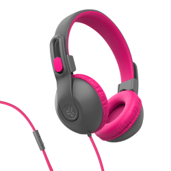 JLab Audio JBuddies Studio 2 On-Ear Headphones, Gray/Pink, HKSTU2RGRYPNK122