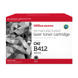 Office Depot Brand® Remanufactured Black Toner Cartridge Replacement For Okidata B412, ODB412