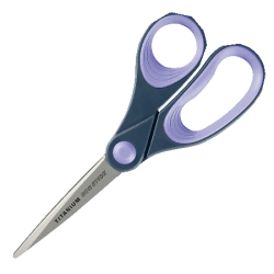 Westcott® Titanium-Bonded Scissors, 8", Pointed, Gray/Purple