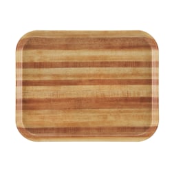 Cambro Camtray Rectangular Serving Trays, 14" x 18", Light Butcher Block, Pack Of 12 Trays