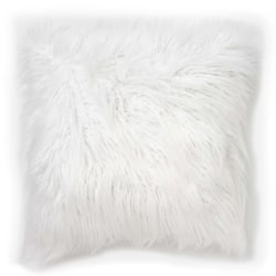 Dormify Faux Fur Square Pillow, White