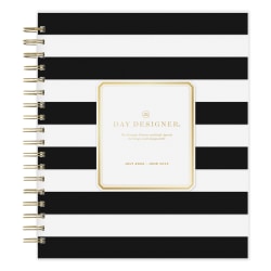 2024-2025 Day Designer Planning Daily/Monthly Calendar, 8" x 10", Black/White, July 2024 To June 2025, 137885-A