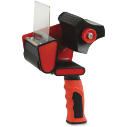 Sparco 3" Packaging Tape Dispenser - 3" Core - Ergonomic Design, Adjustable Tension Mechanism, Durable - Red, Black - 1 Each