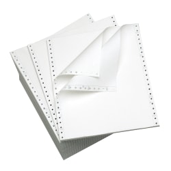 Office Depot® Brand Computer Paper, 2-Part, Standard Perforation, Carbonless, 9-1/2" x 11", 15 Lb, White, Carton Of 1400 Forms
