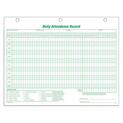 TOPS® Daily Attendance Record, 8 1/2" x 11", Pack Of 50