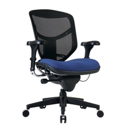 WorkPro® Quantum 9000 Series Ergonomic Mesh/Premium Fabric Mid-Back Chair, Black/Royal