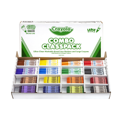 Crayola® Crayons And Washable Markers Classpack, Large Size, Assorted Colors, Box Of 256