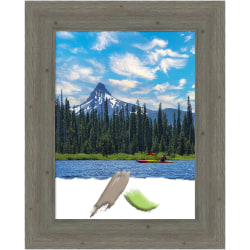 Amanti Art Fencepost Gray Wood Picture Frame, 25" x 31", Matted For 18" x 24"