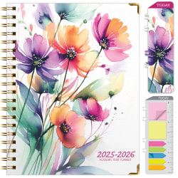 2025-2026 Global Printed Products Hardcover Fashion Daily/Weekly/Monthly Academic Planner, 8-1/2" x 11", Rainbow Floral, June 2025 To July 2026