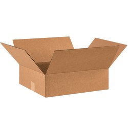 Partners Brand Corrugated Boxes, Flat, 3"H x 12"W x 14"D, Kraft, Pack Of 25