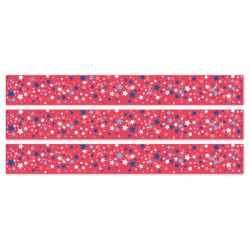 Creative Teaching Press EZ Border, 3" x 24" Strips, Core Decor Patriotic Stars, 48 Feet Per Pack, Set Of 3 Packs