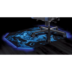 RS Gaming LED Gaming Chair Mat, 36" x 48", Black/Blue Swirl