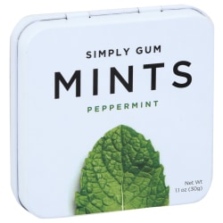 Simply Gum Peppermint Mints, 1.1 Oz, Total Qty 180