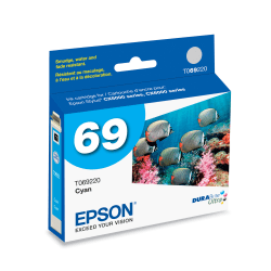 Epson® 69 DuraBrite® Ultra Cyan Ink Cartridge, T069220-S