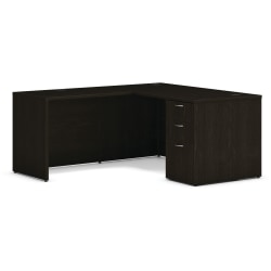HON® Mod 60"W L-Station Computer Desk, Java Oak