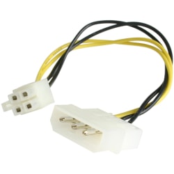 StarTech.com Power cable adapter - 4 pin internal power (F) - 4 pin ATX12V (M) - 15.2 cm - Convert an LP4 female connector to a P4 male connector - molex to 4 pin atx - molex to p4 adapter - molex to 12v - lp4 to p4 - lp4 to 4 pin atx