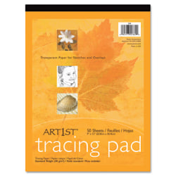 Pacon Art1st Parchment Paper Tracing Pad, 9" x 12", White, 50 Sheets