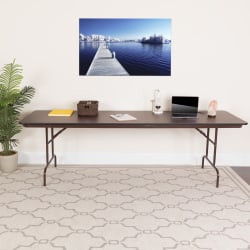 Flash Furniture Pressure Laminate Folding Banquet Table, 30"H x 30"W x 96"D, Mahogany/Brown