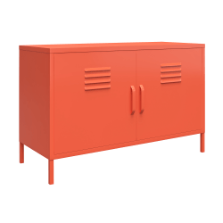 Ameriwood™ Home Cache 2-Door Metal Locker Accent Cabinet, 25-1/4"H x 39-3/8"W x 15-3/4"D, Orange