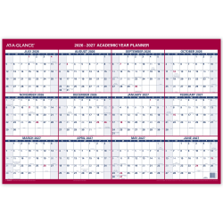 AT-A-GLANCE® Horizontal Reversible Erasable Academic and Regular Year 2026-2027 Wall Calendar, Large, 36" x 24"
