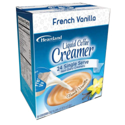 Heartland Creamers, 0.37 Oz, French Vanilla, Box Of 24 Creamers