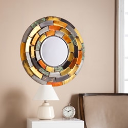SEI Furniture Baroda Round Decorative Mirror, 31"H x 31"W x 2"D, Multicolor