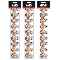 Eureka Extra Wide Die Cut Deco Trim Packs, 37’ x 3-1/4", Star Wars BB-8, Set Of 3 Packs
