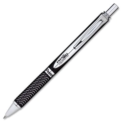 Pentel® EnerGel Alloy Retractable Gel Pen, Medium Point, 0.7 mm, Black Barrel, Black Ink