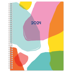 2024 Office Depot® Brand Weekly/Monthly Planner, 8-1/2" x 11", Bright Floral, January To December 2024