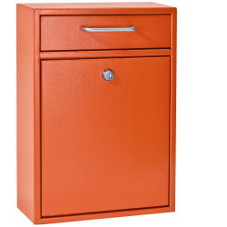 Mail Boss Locking Security Drop Box, 16-1/4"H x 11-1/4"W x 4-3/4"D, Bright Orange