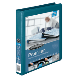 Wilson Jones® Premium View Binder With Single-Touch Locking No-Gap D-Rings, 1" Rings, Dark Teal