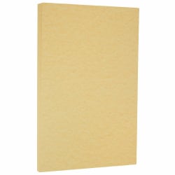 JAM Paper® Card Stock, Antique Gold Parchment, Legal (8.5" x 14"), 65 Lb, Pack Of 50