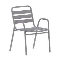 Flash Furniture Lila Aluminum Indoor/Outdoor Restaurant Stack Chair, Silver