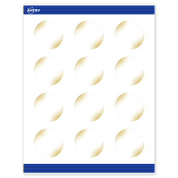 Avery® Printable Round Cards With Sure Feed® Technology, 2", Matte White With Preprinted Gold-Blush Pattern, Pack Of 120