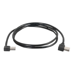 C2G Right Angle USB 2.0 A/B Cable - USB cable - USB (M) to USB Type B (M) - USB 2.0 - 10 ft - 90° connector - black