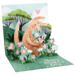 Up With Paper Mother's Day Pop-Up Greeting Card With Envelope, Half Fold, 5-1/4" x 5-1/4", Kangaroo