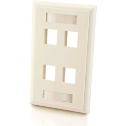 C2G Premise Plus Multimedia Keystone Wall Plate - Mounting plate - white - 4 ports