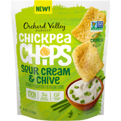 Orchard Valley Harvest Sour Cream and Chive Chickpea Chips - Gluten-free, Individually Wrapped - Sour Cream & Onion - 1 Serving Bag - 3.50 oz - 6 / Carton