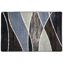 Flagship Carpets Printed Rug, 4'H x 6'W, Waterford Blue
