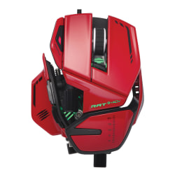 Mad Catz R.A.T. 8+ ADV Highly Customizable Optical Corded Gaming Mouse, Full Size, Red, MCZMR06DCINRD
