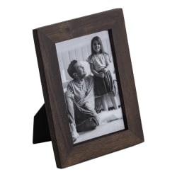 Realspace® Acadia Wood Picture Frame, 5-3/4" x 7-3/4", Matted For 4" x 6", Walnut