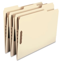 Smead® 2-Ply Manila Folders With Fasteners, Letter Size, 100% Recycled, Manila, Box Of 50