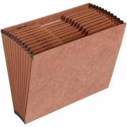 Sparco Heavy-Duty Accordion File, Letter Size, 30% Recycled, Brown, 12 Pockets