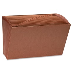 Sparco 30% Recycled Heavy-Duty Accordion File Without Flap, Legal Size, 21 Pockets, A-Z, Brown