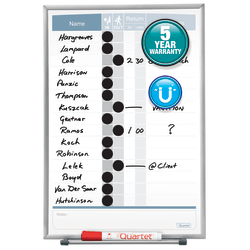 Quartet® Matrix® In/Out Board, 16" x 11", Aluminum Frame With Silver Finish